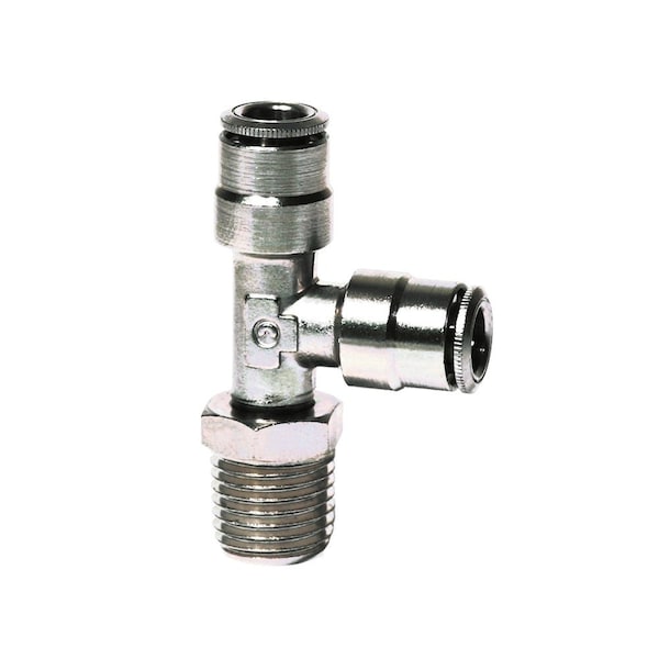 Camozzi Male Run Tee Swivel, 3/8" OD X 1/4" NPT 6440 06-04 - main